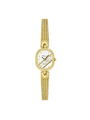 Case Gold Plated Dial Silver Dial Round Mesh Band
