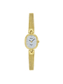 Case Gold Plated Dial White Dial Stone Mesh Band