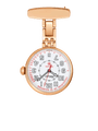Case Rose Gold Plated Stainless Steel Dial White Dial Arabic Black Lanyard And Retractable Real