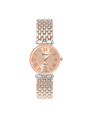 Case Two Tone Rose Gold Plated Stainless Steel Dial Rose Dial Rose Roman Bracelet
