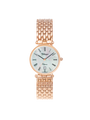 Case Rose Gold Plated Stainless Steel Dial Mother of Pearl Dial Black Roman Bracelet