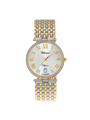 Case Two Tone Gold Plated Stainless Steel Dial Silver Dial Champagne Roman Bracelet