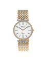 Case Two Tone Gold Plated Stainless Steel Dial White Dial Black Arabic Bracelet