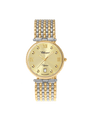 Case Two Tone Gold Plated Stainless Steel Dial Champagne Dial Star Stone Bracelet