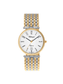 Case Two Tone Gold Plated Stainless Steel Dial White Dial Black Arabic Bracelet