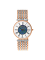 Case Two Tone Rose Gold Plated Stainless Steel Dial Opal Dial Black Roman Bracelet
