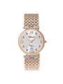 Case Two Tone Rose Gold Plated Stainless Steel Dial Silver Dial Star Stone Bracelet