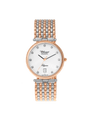 Case Two Tone Rose Gold Plated Stainless Steel Dial White Dial Diamond Bracelet