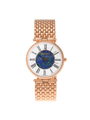 Case Rose Gold Plated Stainless Steel Dial Opal Dial Black Roman Bracelet