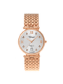 Case Rose Gold Plated Stainless Steel Dial Silver Dial Star Stone Bracelet
