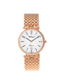 Case Rose Gold Plated Stainless Steel Dial White Dial Black Arabic Bracelet