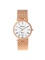 Case Rose Gold Plated Stainless Steel Dial White Dial Black Roman Bracelet