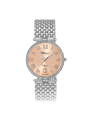 Case Stainless Steel Dial Rose Dial Silver Roman Bracelet
