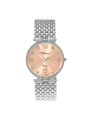 Case Stainless Steel Dial Rose Dial Square Stone Bracelet