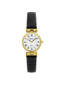 Case Gold Plated Stainless Steel Dial White Dial Black Roman Leather Black