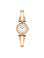 Case Rose Gold Plated Stainless Steel Dial White Dial Black Arabic Half Bangle
