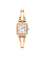 Case Rose Gold Plated Stainless Steel Dial Mother of Pearl Dial Black Roman Half Bangle