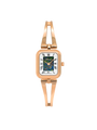 Case Rose Gold Plated Stainless Steel Dial Opal Dial Black Roman Half Bangle
