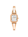 Case Rose Gold Plated Stainless Steel Dial White Dial Black Roman Half Bangle