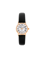 Case 9ct Rose Gold Dial White Dial Black Roman Leather Black