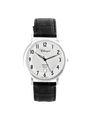 Case Sterling Silver Dial White Dial Black Arabic Leather Black