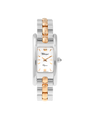 Case Two Tone Rose Gold Plated Stainless Steel Dial White Dial Rose Arabic Bracelet