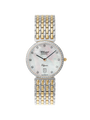 Case Two Tone Gold Plated Stainless Steel Dial Mother of Pearl Dial Diamond Bracelet