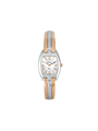 Case Two Tone Rose Gold Plated Stainless Steel Dial Mother of Pearl Dial Rose Roman Half Bangle