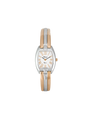 Case Two Tone Rose Gold Plated Stainless Steel Dial White Dial Rose Roman Half Bangle