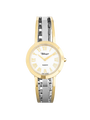 Case Two Tone Gold Plated Stainless Steel Dial White Dial Champagne Roman Half Bangle