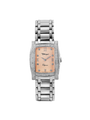 Case Stainless Steel Dial Rose Dial Square Stone Bracelet