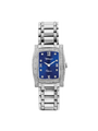 Case Stainless Steel Dial Blue Dial Square Stone Bracelet