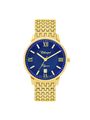 Case Gold Plated Stainless Steel Dial Blue Dial Champagne Roman Bracelet