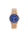 Case Rose Gold Plated Stainless Steel Dial Blue Dial Star Stone Bracelet