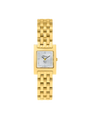 Case Gold Plated Stainless Steel Dial Silver Dial Stone Bracelet