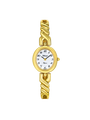 Case Gold Plated Stainless Steel  Dial White Dial Black Arabic Half bangle