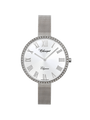 Case Stainless Steel Dial Silver Dial Silver Roman Mesh Band