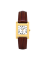 Case 14ct Gold Dial White Dial Black Roman Leather Brown