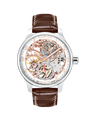 Case Stainless Steel Dial White Dial Rose Arabic Leather Brown