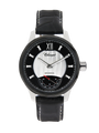 Case Two Tone Black Plated Stainless Steel Dial Black Dial Baton Leather Black