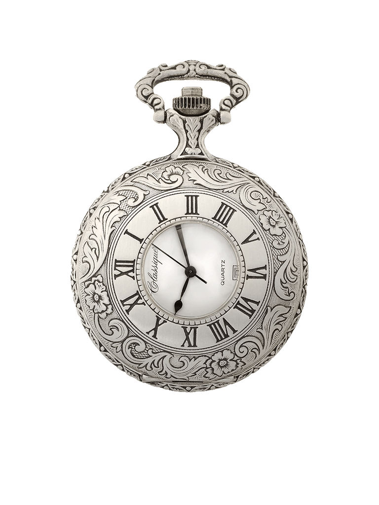 Case Antique Silver Tone Dial White Dial Arabic