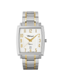Case Two Tone Gold Plated Stainless Steel Dial White Dial Champagne Arabic Bracelet