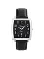 Case Stainless Steel Dial Black Dial Silver Arabic Leather Black