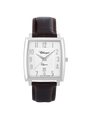 Case Stainless Steel Dial White Dial Silver Arabic Leather Brown
