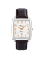 Case Stainless Steel Dial White Dial Rose Arabic Leather Brown