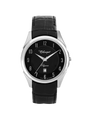 Case Stainless Steel Dial Black Dial Silver Arabic Leather Black